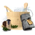Produktbild: Liebenstein Sauna - Wohlfühl-Set (Saunaeimer, Saunahandtuch (anthrazit), Aufguss 