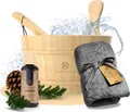 Produktbild: Liebenstein Sauna - Wohlfühl-Set (Saunaeimer, Saunahandtuch (anthrazit), Aufguss Auszeit