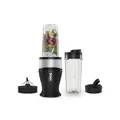 Produktbild: Ninja 700W Slim Mixer & Smoothie Maker, 2x 470ml Becher mit Ausgussdeckel, persönlicher Mixer, Zerkleinert Eis & Gefrorenes Obst, Silber/Schwarz QB3001UKS