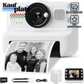 Produktbild: Kinderkamera Sofortbildkamera 1080P mit 32GB Karte 3 Rollen Druckpapier Schwarz