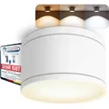 Produktbild: SSC-LUXon CELI-WX LED Aufbauspot IP44 flach weiß rund - 3CCT Lichtfarbe warmweiß neutralweiß kaltweiß - GX53 230V Aufputzleuchte für Bad & Au... - Weiß