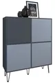 Produktbild: Vladon Highboard Havana V2 (Sideboard mit 4 Türen und 8 geschlossenen Fächern, Kommode, Made in Germany), Anthrazit matt / Denim matt (104 x 124 x 35 cm)