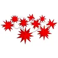 Produktbild: Näve 9er-Outdoor-LED-Weihnachtslichterkette 3D-Sterne / XMAS Lights - rot