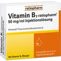 Produktbild: Vitamin B1-Ratiopharm 50 mg/ml Inj.Lsg.Ampullen 5X2 ml
