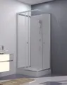 Produktbild: Komplettdusche 80x80x200 cm MARWELL White Dream Fertigdusche Duschkabine mit Duschtasse Armatur Schiebetür Aluminiumrahmen