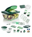 Produktbild: Genius Nicer Dicer Chef 34-in-1 Multifunktions-Profi-Gemüseschneider mit Glasschale und Tomatenschneider | Teigwaren, Scheiben, Streifen, Spiralen, Julienne