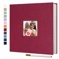 Produktbild: Vienrose Großes Fotoalbum, selbstklebend, Scrapbooking, 40 Seiten, Leinen, gebunden, Fotobuch, DIY, Länge 33 x Breite 32 cm, mit einem Metallstift