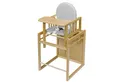 Produktbild: Kombi-Hochstuhl Buche natur umbaubar Baby-Plus Stuhl Tisch Holz weiß