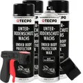 Produktbild: TECPO Wachs Unterbodenschutz Spray, 4X 500ml mit Handgriff Unterbodenschutzwachs Karosserieschutz Wachsunterbodenschutz Steinschlagschutz Wax Schutzwachs Rostschutz