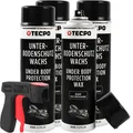 Produktbild: 4x TECPO UNTERBODENSCHUTZ SPRAY 500 ml WACHS SCHWARZ STEINSCHLAGSCHUTZ + SPRÜHER