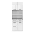 Produktbild: Vicco Küchenzeile R-Line, Weiß Hochglanz/Weiß, 80 cm, AP Marmor