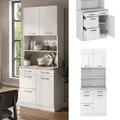 Produktbild: Buffetküche Küchenzeile Küchenblock R-Line Weiß Hochglanz modern 80 cm Vicco