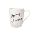 Produktbild: Villeroy & Boch – Statement Becher Mit Henkel Happiness Is Homemade 11,5X8X10,5 Cm, Weiße Porzellan Tasse 280 Ml