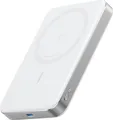 Produktbild: Anker MagGo - Induktive Power Bank - 10000 mAh - 30 Watt - PD (24 pin USB-C) - auf Kabel: USB-C - weiß (A1664H21)