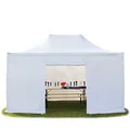Produktbild: TOOLPORT 3x4,5 m Faltpavillon, Professional Alu 40mm, schwer entflammbar, Seitenteile ohne Fenster, weiß