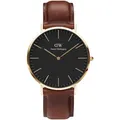 Produktbild: DANIEL WELLINGTON - CLASSIC ST MAWES gold-schwarz-braun-leather / 40mm