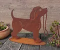 Produktbild: terracotta-toepfe-de Hund ca. 30 cm breit aus Metall Edelrost Rost Deko Dackel Jack Russel Pudel Tier Garten