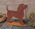 Produktbild: Hund 30 cm aus Metall in Edelrost Garten Dackel Jack Russel Pudel Tier Figur