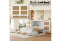 Produktbild: Odikalo Polsterbett Jugendbett Schrankbett Stauraum Lattenrost Schubladen Rattan 140x200cm