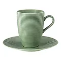 Produktbild: Seltmann Becher 0,35 l mit Untertasse - 2-TLG Weiden Beat - Farbe und Menge wählbar (Salbeigrün, 1)