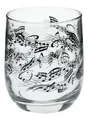 Produktbild: Musikboutique Glas mit Instrumenten und musikalischen Motiven, schwarzer Druck (Notenlinie), 200 ml