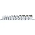 Produktbild: BGS Steckschlüssel Einsatz Satz Sechskant Antrieb Innenvierkant 10 Mm  3 8 Zoll  SW 5 16 Zoll 7 8 Zoll 11Tlg  9110