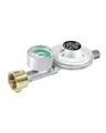 Produktbild: CFH Gasdruckregler mit Manometer DRF 428 – Druckminderer für 5 kg und 11 kg Propan-Gasflaschen mit KLF-Anschluss (G.12), 50 mbar Ausgangsdruck, gemäß EN 16129