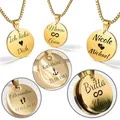 Produktbild: UNIQAL - Gravur-Halskette aus Edelstahl – Persönlicher Anhänger mit Name, Datum oder Koordinaten – Geschenkidee für Frauen & Männer – Individuelle und bedeutungsvolle Namenskette (Gold Coin)