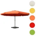 Produktbild: Sonnenschirm Meran Pro, Gastronomie Marktschirm mit Volant Ø 5m Polyester/Alu 28kg ~ terracotta mit Ständer