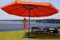 Produktbild: Sonnenschirm Meran Pro, Gastronomie Marktschirm mit Volant Ø 5m Polyester/Alu 28kg  terracotta mit Ständer