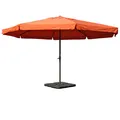 Produktbild: Mendler Sonnenschirm Meran Pro, Gastronomie Marktschirm mit Volant Ø 5m Polyester/Alu 28kg mit Ständer - terracotta