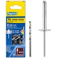 Produktbild: Rapid Blindnieten Großkopf Ø 4mm, 4-7mm Klemmbereich, 50 Stk. Aluminium Nieten, Set inkl. Bohrer, für Blindnietzangen