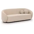 Produktbild: S-Style Möbel 3-Sitzer-Sofa, Creme, Textil, Echtholz, Teilmassiv,Birke, Füllung: Silikon, Rund, 208x76x80 cm, Blauer Engel, FSC Mix, Oeko-Tex®, Hergestellt in Europa, Wohnzimmer, Sofas & Couches, Sofas, 3-Sitzer Sofas