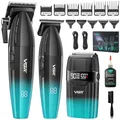 Produktbild: VGR 640 S3 3 IN 1 Haarschneidemaschine für Herren, Profi Haarschneider Haartrimmer und Folienrasierer Set, Kabellose Friseur Set mit LED Anzeige für den Friseur und Heimgebrauch, Grün