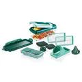 Produktbild: Nicer Dicer Fusion smart Gemüseschneider-Set 12tlg, Würfel, Stifte, Viertel, Achtel, Julietti, Silber,grün,transparent,dunkelgrün