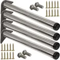 Produktbild: ID Dinkel 4 x Edelstahl Fi Tischfuß Ø60 mm Tischbeine Möbelfuß |Höhe 1100 mm|höhenverstellbar + 30 mm