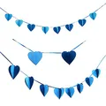 Produktbild: Oblique Unique® Herz Girlande mit 3D Effekt Blau Hochzeit Feier Deko mit Herzen Liebe Romantik Valentinstag