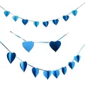 Produktbild: Herz Girlande 3D Blau Hochzeit Feier Deko Herzen Liebe Romantik Valentinstag