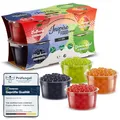 Produktbild: INSPIRE FOOD Bubble Tea Perlen Set - 4er-Pack Popping Boba Fruchtperlen | Erdbeere, Mango, Grüner Apfel, Heidelbeere | Tapioka Perlen 100% vegan und glutenfrei, ohne künstliche Farbstoff, je 100g