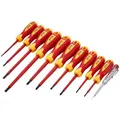 Produktbild: VEVOR isolierter Schraubenziehersatz 11-tlg. Profi elektrischer Schraubendrehersatz, isolierter Elektriker-Werkzeugsatz, mit magnetischen Kreuzschlitzspitzen für Elektriker