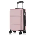 Produktbild: Koffer Trolley Reisekoffer Suitcase, Rollkoffer Handgepäck ,mit 4 Rollen360°, Hartschalenreisekoffer, Zahlenschloss, Weicher Gummigriff (XL, Roségold)