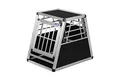 Produktbild: ALPUNA Transportbox N18 – Aluminium Hundebox 72×50×62 cm – Auto Hundebox mit Notausstieg, sicherer Hundetransport im Kofferraum