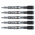 Produktbild: PILOT 5 Stück Whiteboard-Marker, mit schwarzem Radier, V-Board Master S, 3,5 mm, extra feine Spitze