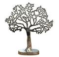 Produktbild: Schmuckbaum Schmuckständer Schmuckhalter Lebensbaum Dekobaum Aluminium Metall Silber - Schmuck Baum für Ringe, Ketten und Armbänder - 43 cm