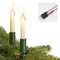 Produktbild: hellum Lichterkette, Made in Germany, Weihnachtsbaum Lichterkette mit Clip, 15 Lichter, beleuchtete Länge 9,8 m, Kabel grün, warmweiß, für Innen, teilbarer Stecker, kein LED <59lm 804157