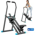 Produktbild: Klappbarer Stepper & Vertical Climber Heimtrainer – 3 Stufen & höhenverstellbar, LCD-Display & rutschfeste Pedale - Schwarz