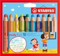 Produktbild: STABILO - Buntstift, Wasserfarbe & Wachsmalkreide - woody 3 in 1-10er Pack