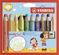 Produktbild: Buntstift, Wasserfarbe & Wachsmalkreide - STABILO woody 3 in 1 - 10er Pack - mit
