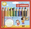 Produktbild: Buntstift, Wasserfarbe & Wachsmalkreide - STABILO woody 3 in 1 - 10er Pack -...