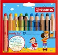 Produktbild: STABILO - woody 3in1 Farbstift Buntstift 10er Etui Holzstift Kindergarten Stift